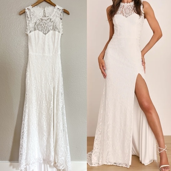 Lulus Dresses & Skirts - NWOT Your One and Only White Lace Backless Mermaid Maxi Dress